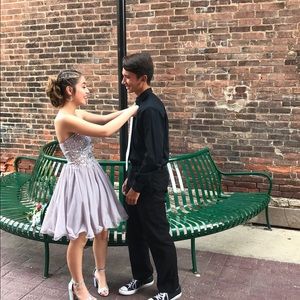 Purple rhinestone prom or homecoming dress